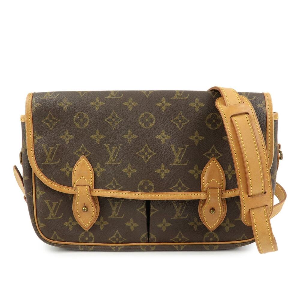 Louis Vuitton Monogram Gibeciere MM Shoulder Bag Brown